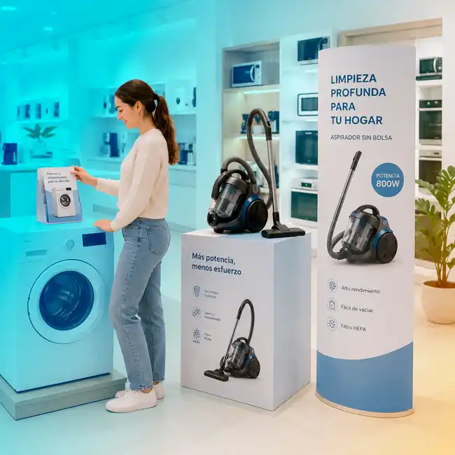 Conjunto de expositores publicitarios personalizados