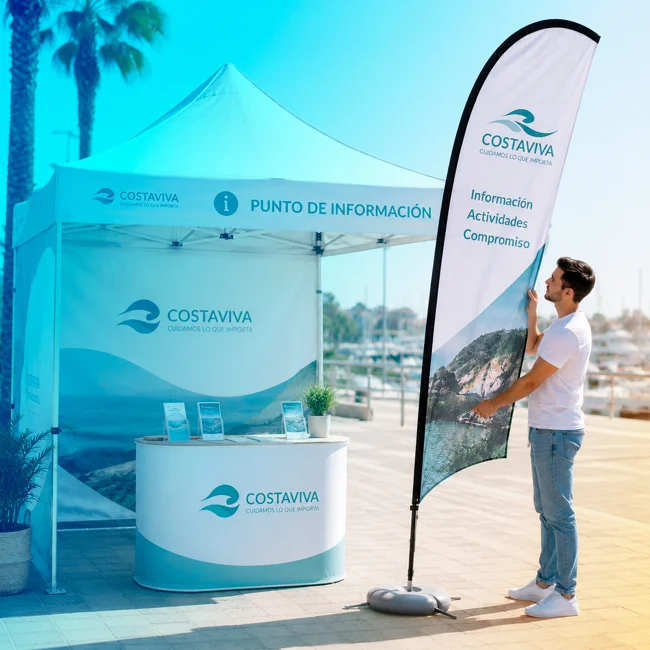 Fly Banner Surf en punto de información en hotel