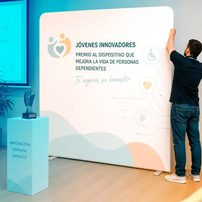 Montaje de Wall Banner Photocall