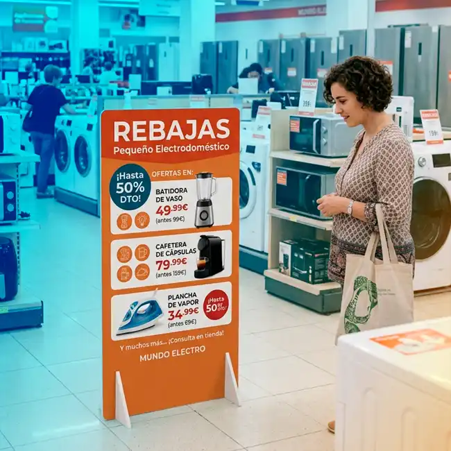 Expositor de Suelo con Peanas en Comercios Retail