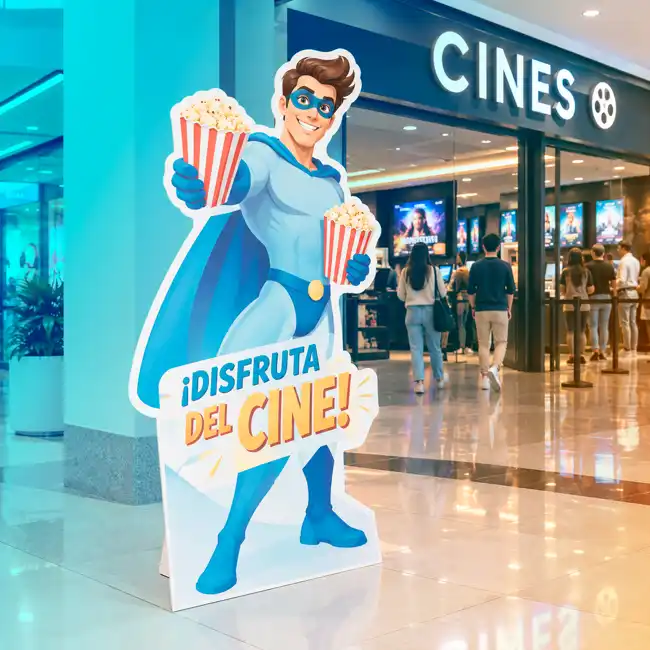 Silueta PLV Troquelada con Peana en cines